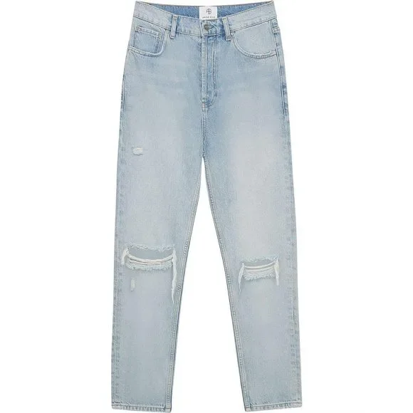 Anine Bing Sonya Jean Destructed Classic Blue, Size 28 (10) - Picture 5 of 10